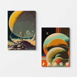 Wallity 2KNV4325 Lienzo Decorativo de 2 Piezas 50 x 70 cm